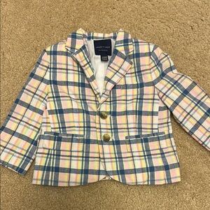 Janie and Jack Blue Pink Blazer Elegant Plaid